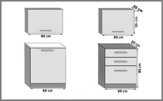 Küchenzeile Belini 120 cm Königliches Ebenholz mit Arbeitsplatte Hersteller TOR VULCANO/2/WT/HK/0/T
