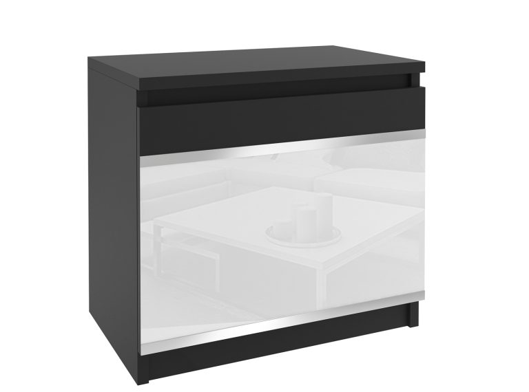 Nachttisch Belini schwarz / weiß Hersteller BH SN1/1/B/B/4W/0