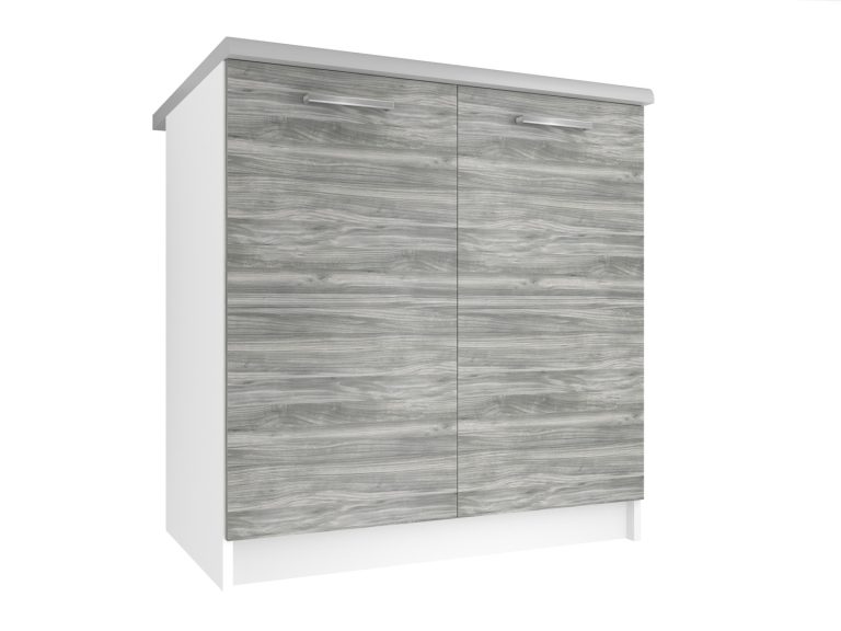 Küchenschrank Belini unten 80 cm grau anthrazit Glamour Wood mit Arbeitsplatte Hersteller TOR SD80/0/WT/GW/0/E