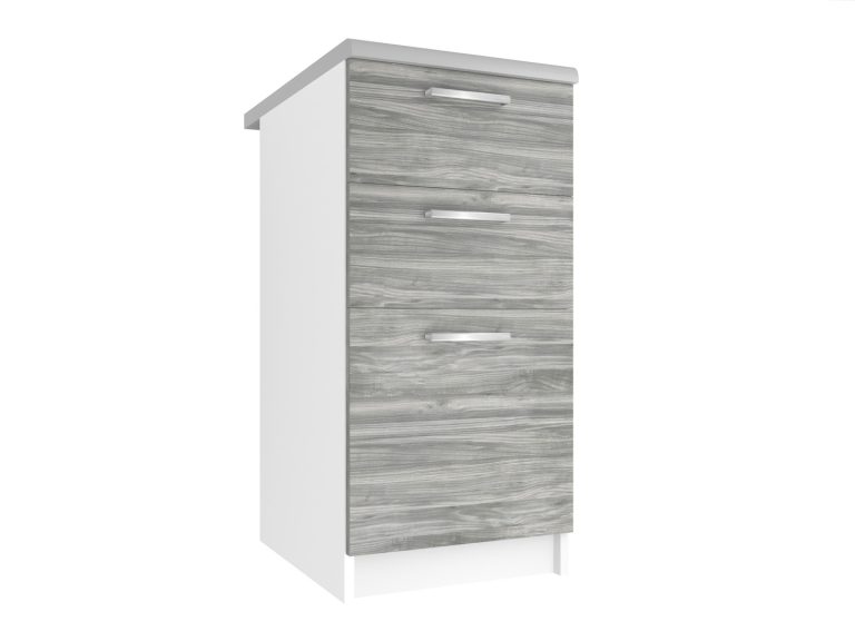 Belini Küchenunterschrank mit Schubladen 40 cm Grau Anthrazit Glamour Wood mit Arbeitsplatte Hersteller TOR SDSZ40/0/WT/GW/0/E