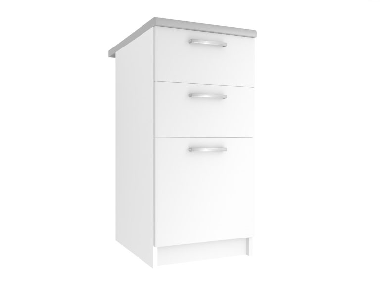 Belini Küchenunterschrank mit Schubladen 40 cm weiß matt mit Arbeitsplatte Hersteller TOR SDSZ40/1/WT/WT/0/E