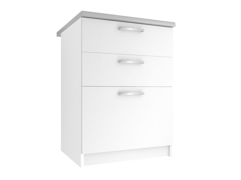 Belini Küchenunterschrank mit Schubladen 60 cm weiß matt mit Arbeitsplatte Hersteller TOR SDSZ60/0/WT/WT/0/E