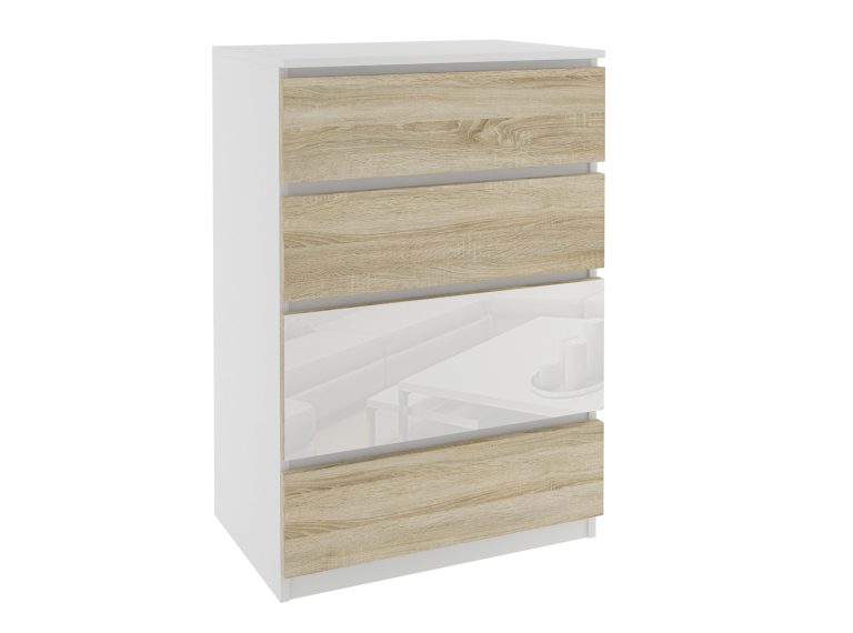 Kommode 80 Belini weiß / Sonoma-Eiche Hersteller SI KOM1/1/W/DS/W/0