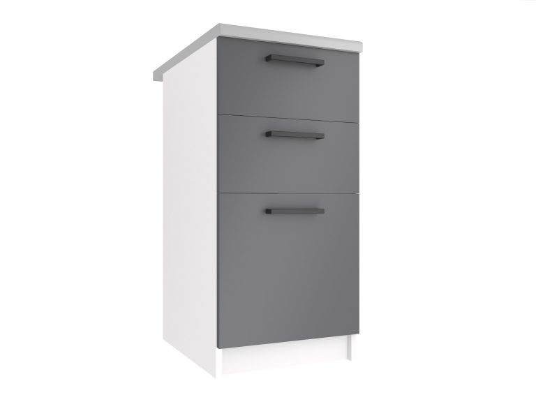 Belini Unterschrank ohne Arbeitsplatte mit Schubladen 40 cm Grau matt Hersteller TOR SDSZ40/0/WT/SR/0/B1