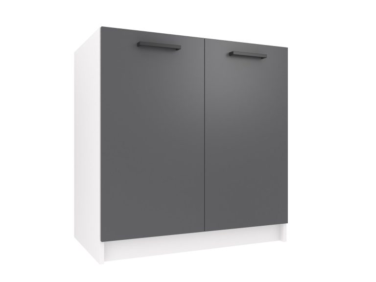 Belini Spülenschrank 80 cm Grau matt ohne Arbeitsplatte Hersteller TOR SDZ80/0/WT/SR/0/B1
