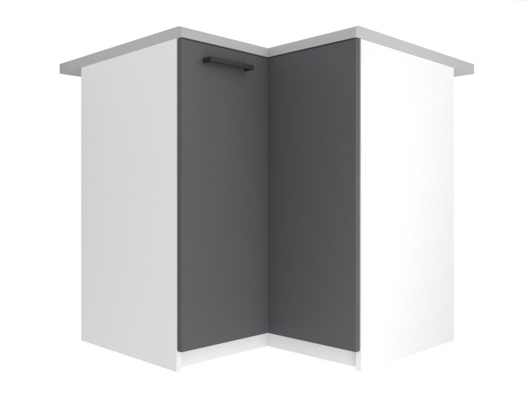 Küchenschrank Belini untere Ecke 90 cm grau matt mit Arbeitsplatte Hersteller TOR SNP90/2/WT/SR/0/B1