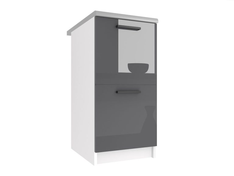 Belini Unterschrank 40 cm Grau Hochglanz mit Arbeitsplatte Hersteller INF SD2-40/0/WT/S/0/B1