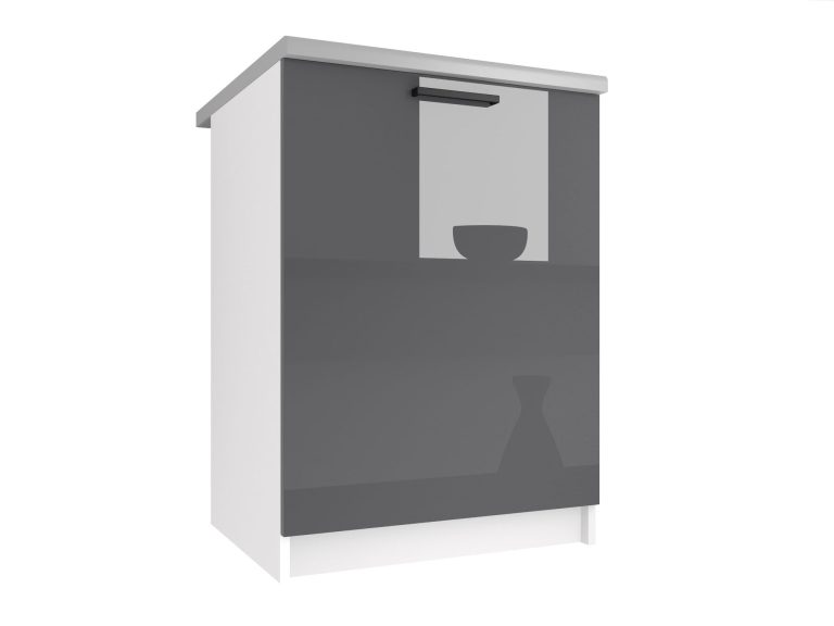 Belini Unterschrank 60 cm Grau Hochglanz ohne Arbeitsplatte Hersteller INF SD60/0/WT/S/BB/B1