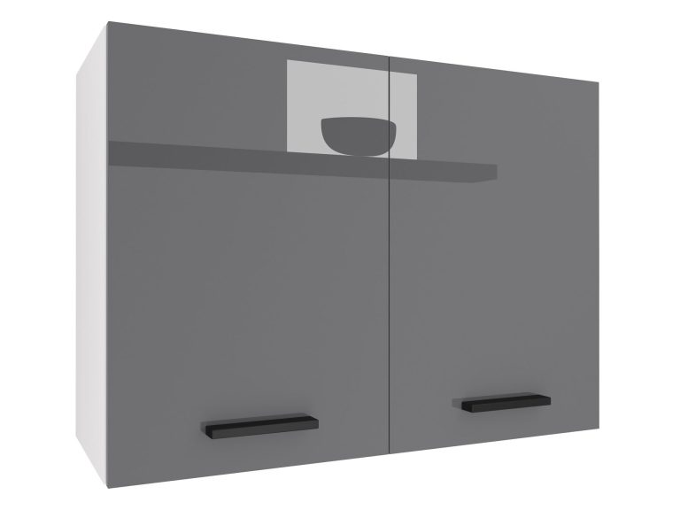 Küchenschrank Belini oben 80 cm grau glänzend Hersteller INF SG80/2/WT/S/0/B1