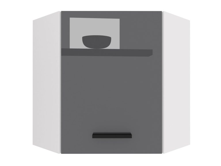 Küchenschrank Belini obere Ecke 60 cm grau glänzend Hersteller INF SGN60/2/WT/S/0/B1