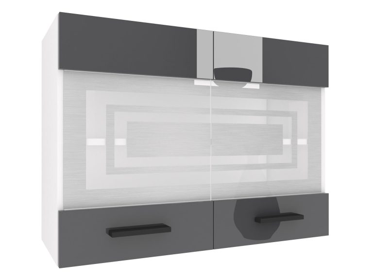 Küchenschrank Belini oben 80 cm grau glänzend Hersteller INF SGW80/3/WT/S/0/B1