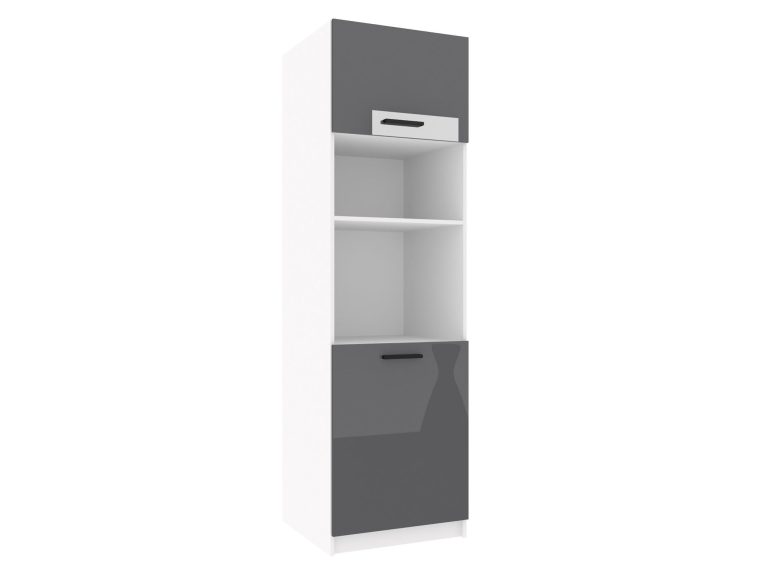 Belini Küchenhochschrank für Einbaubackofen 60 cm grau glänzend Hersteller INF SSP60/1/WT/S/0/B1