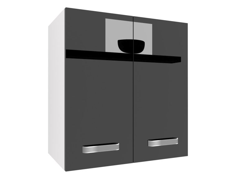 Küchenschrank Belini oben 60 cm schwarz glänzend Hersteller INF SG2-60/2/WT/B/0/F