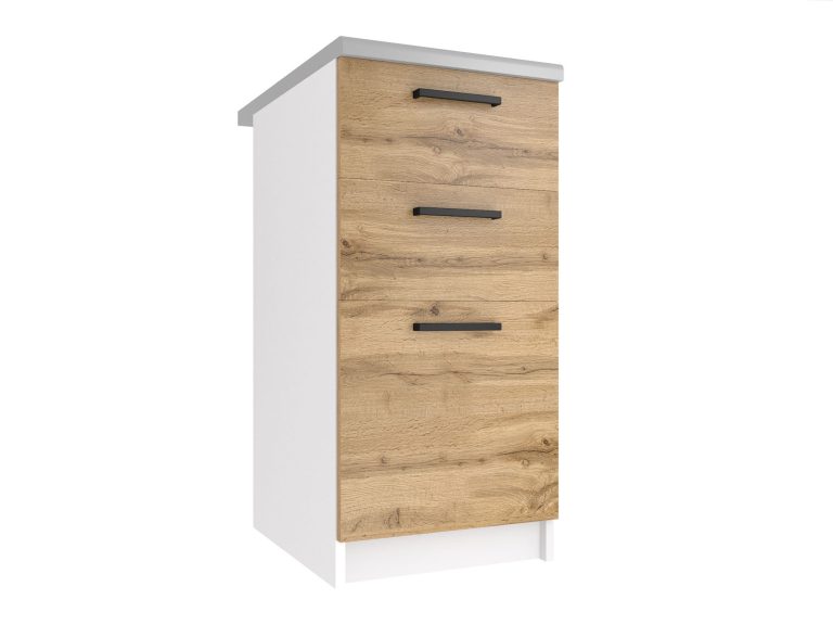 Belini Küchenunterschrank ohne Arbeitsplatte mit Schubladen 40 cm Eiche Wotan ohne Arbeitsplatte Hersteller TOR SDSZ40/0/WT/DW/0/B1