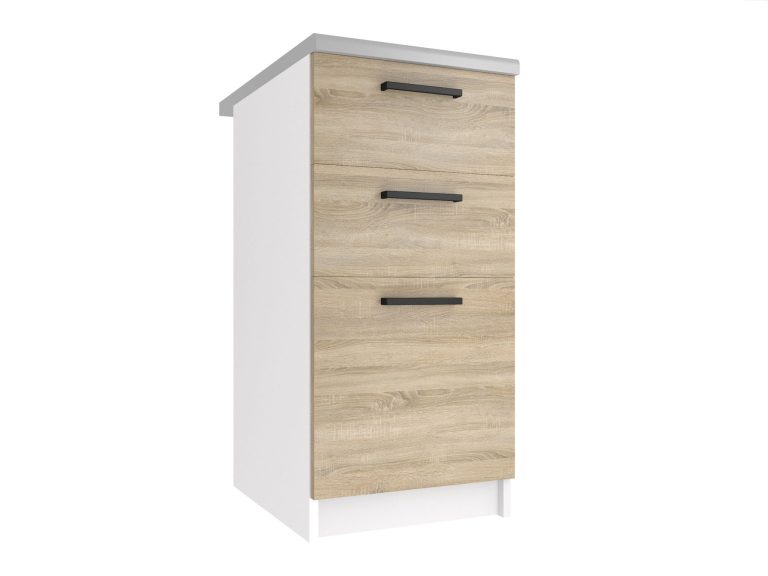 Belini Küchenunterschrank mit Schubladen 40 cm Sonoma-Eiche mit Arbeitsplatte Hersteller TOR SDSZ40/1/WT/DS/0/B1