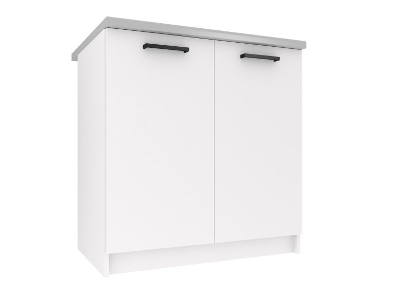 Belini Unterschrank ohne Arbeitsplatte 80 cm Matt Weiß Hersteller TOR SD80/0/WT/WT/BB/B1