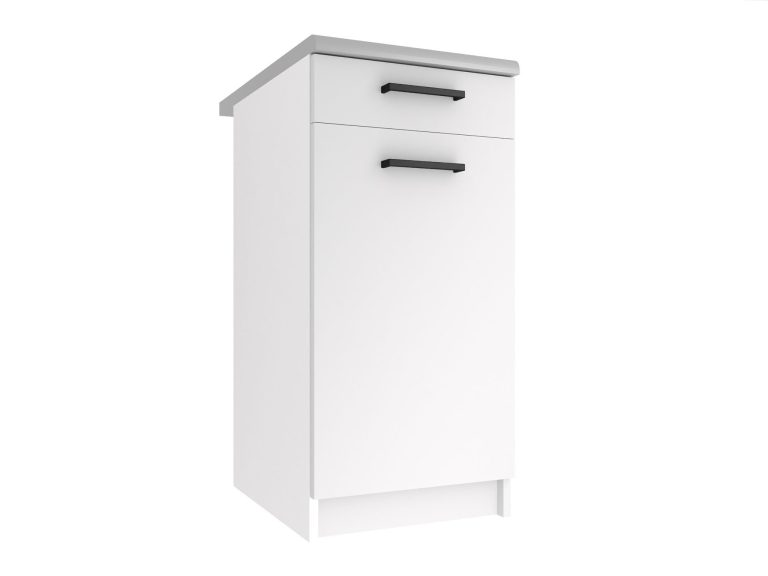 Belini Unterschrank mit Schubladen 40 cm Weiss Matt mit Arbeitsplatte Hersteller TOR SDSZ1-40/1/WT/WT/0/B1
