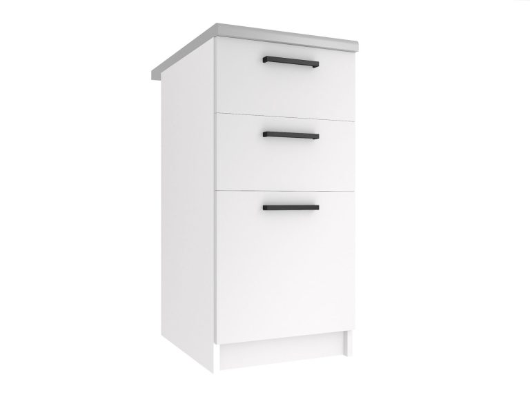 Belini Küchenunterschrank mit Schubladen 40 cm weiß matt mit Arbeitsplatte Hersteller TOR SDSZ40/1/WT/WT/0/B1