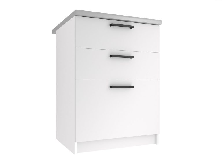 Belini Küchenunterschrank mit Schubladen 60 cm weiß matt mit Arbeitsplatte Hersteller TOR SDSZ60/0/WT/WT/0/B1