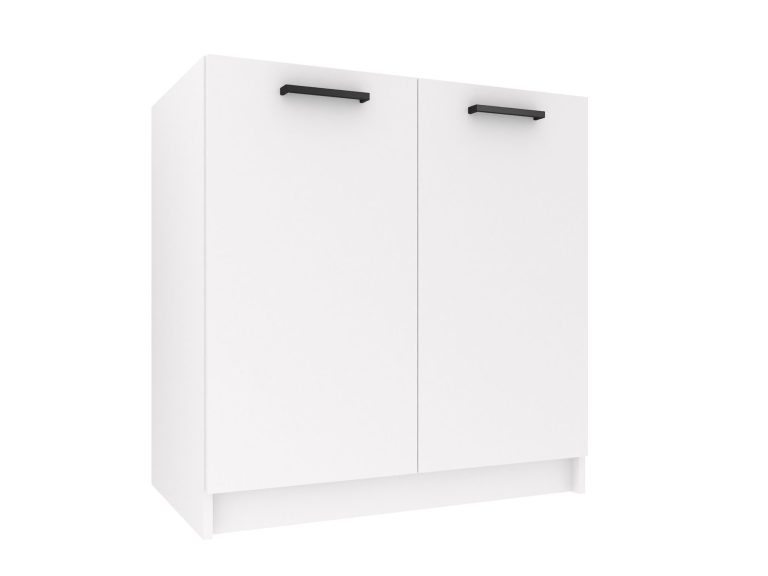 Belini Unterschrank für Spüle 80 cm Weiß Matt ohne Arbeitsplatte Hersteller TOR SDZ80/0/WT/WT/0/B1