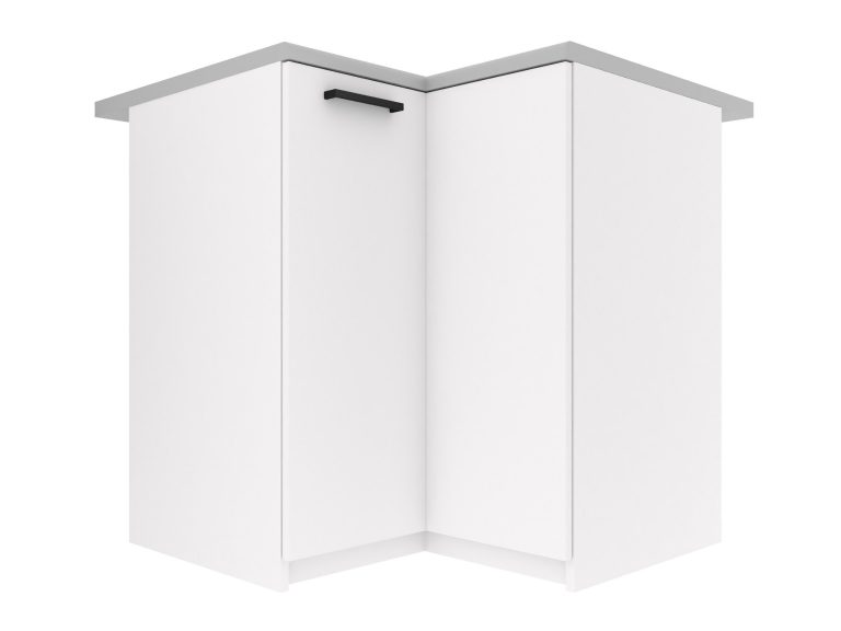 Küchenschrank Belini untere Ecke 90 cm weiß matt mit Arbeitsplatte Hersteller TOR SNP90/3/WT/WT/0/B1