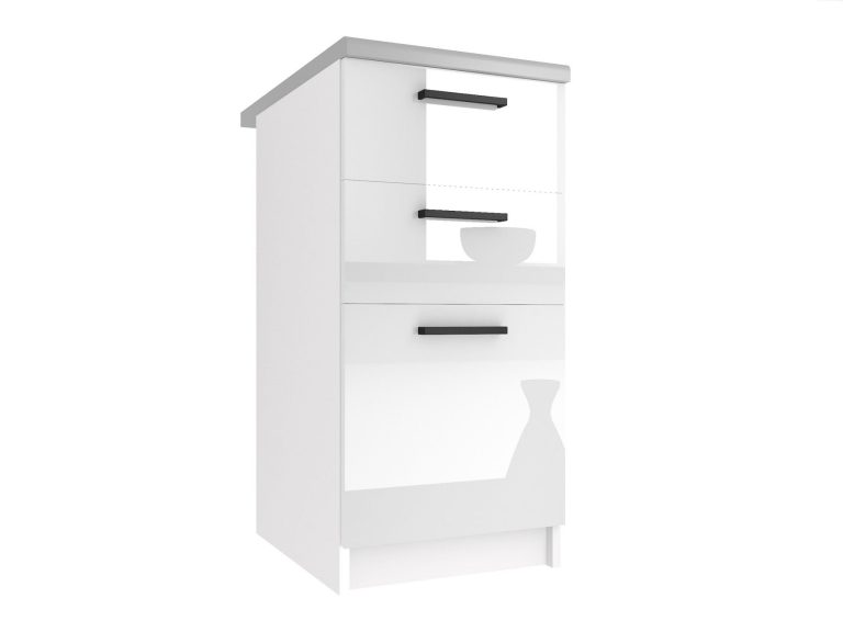 Belini Unterschrank mit Schubladen 40 cm Weiß Hochglanz ohne Arbeitsplatte Hersteller INF SDSZ40/1/WT/W/BB/B1