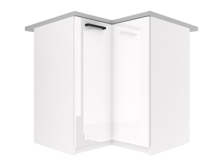 Küchenschrank Belini untere Ecke 90 cm weiß glänzend ohne Arbeitsplatte Hersteller INF SNP90/1/WT/W/BB/B1