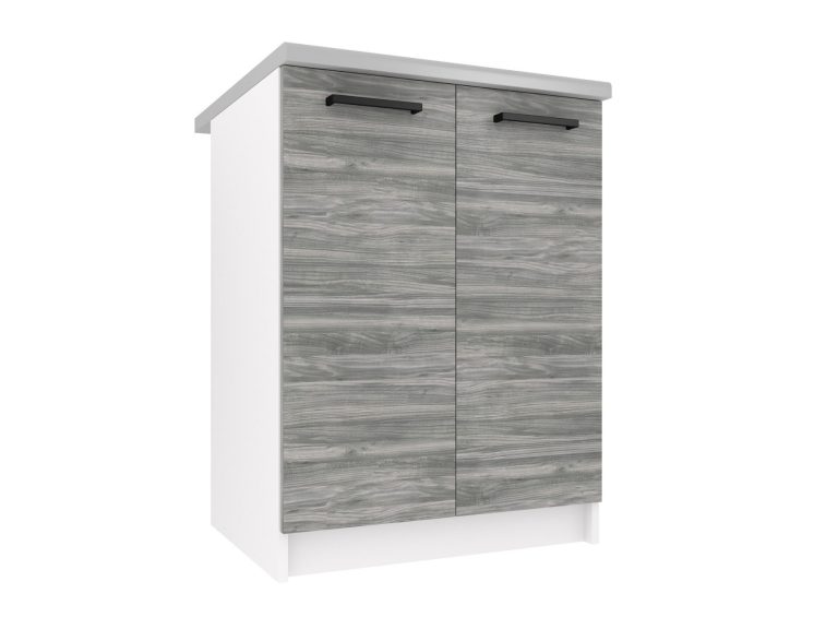 Küchenunterschrank Belini 60 cm anthrazit grau Glamour Wood mit Arbeitsplatte Hersteller TOR SD2-60/0/WT/GW/0/B1