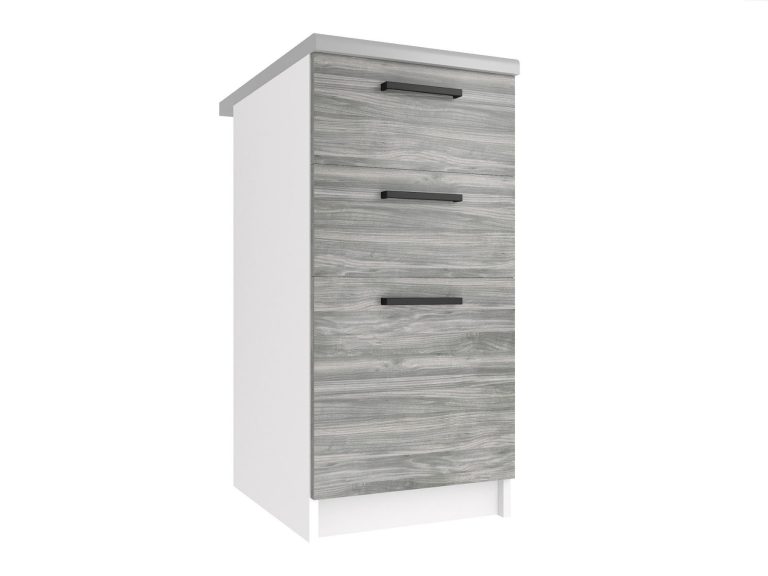 Belini Küchenunterschrank mit Schubladen 40 cm Grau Anthrazit Glamour Wood mit Arbeitsplatte Hersteller TOR SDSZ40/0/WT/GW/0/B1