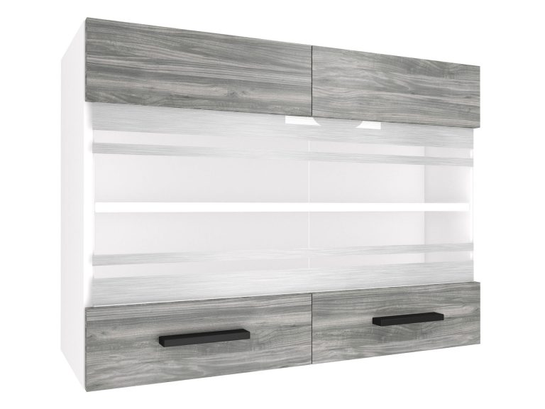 Küchenschrank Belini oben 80 cm grau anthrazit Glamour Wood Hersteller TOR SGW80/3/WT/GW1/0/B1