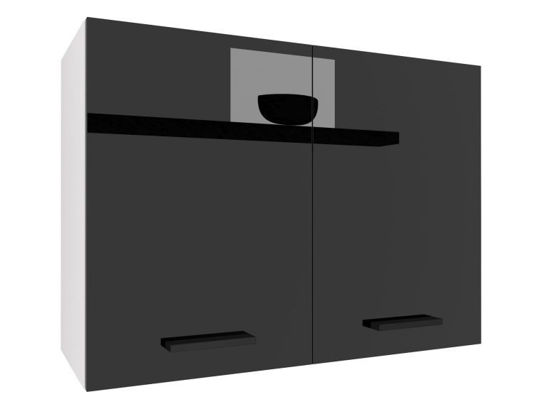 Küchenschrank Belini oben 80 cm schwarz glänzend Hersteller INF SG80/2/WT/B/0/B1