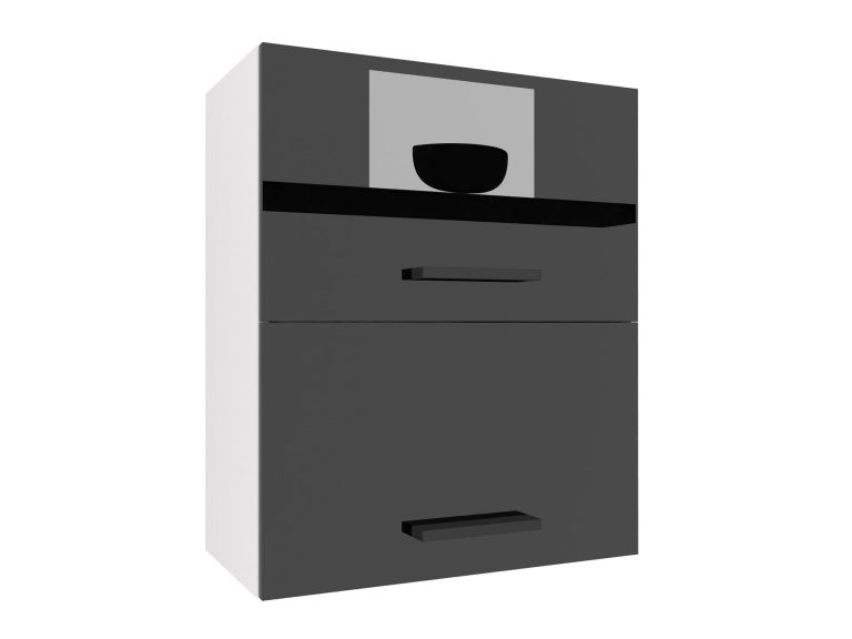 Küchenschrank Belini oben 60 cm schwarz glänzend Hersteller INF SGP2-60/2/WT/B/0/B1