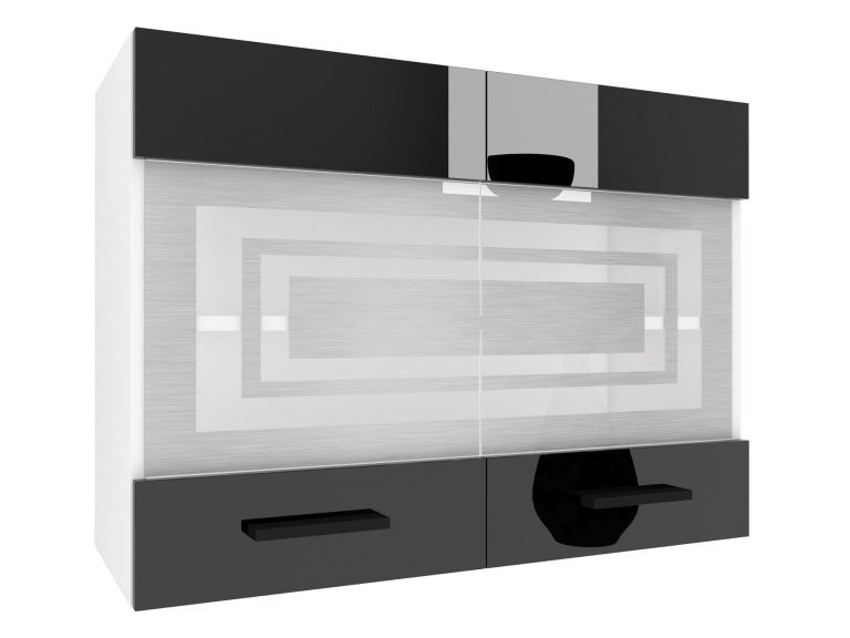 Küchenschrank Belini oben 80 cm schwarz glänzend Hersteller INF SGW80/2/WT/B/0/B1
