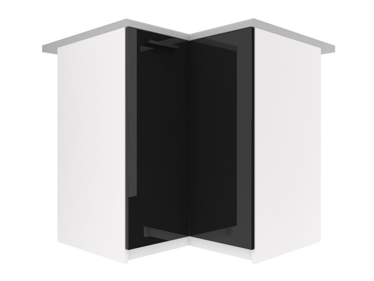 Küchenschrank Belini untere Ecke 90 cm schwarz glänzend mit Arbeitsplatte Hersteller INF SNP90/1/WT/B/0/B1