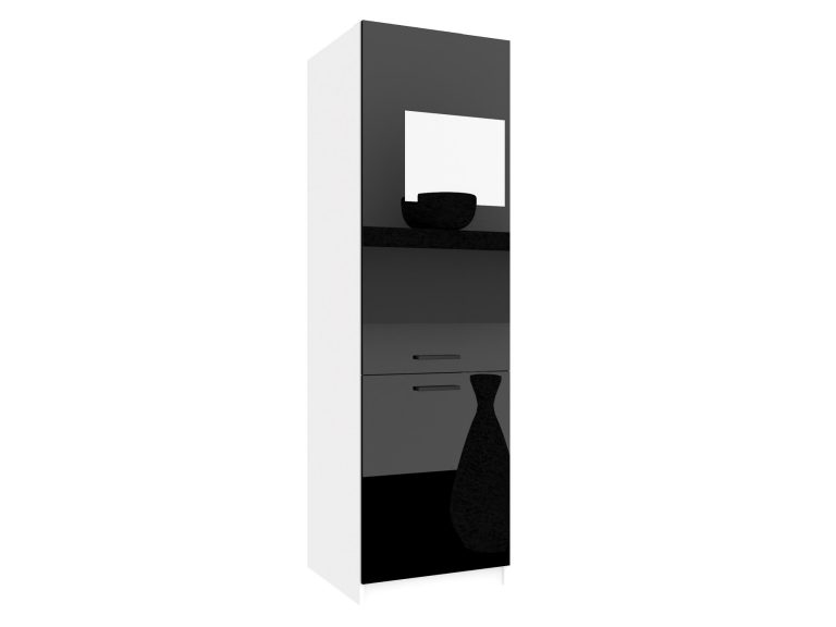 Belini Hochschrank für Einbaukühlschrank 60 cm schwarz glänzend Hersteller INF SSL60/1/WT/B/0/B1