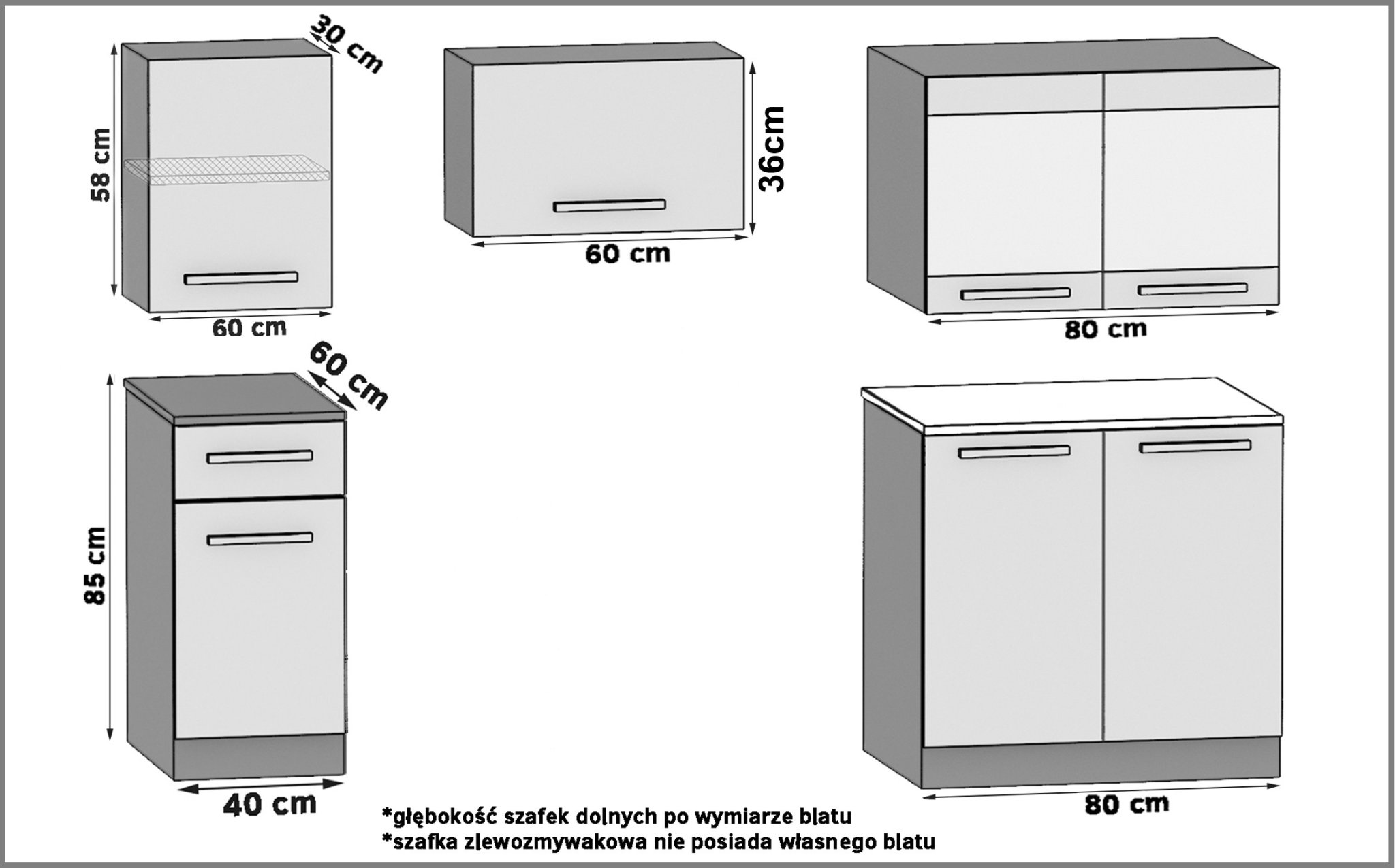 Küchenzeile Belini 180 cm weiß matt mit Arbeitsplatte Superuniqa3 Hersteller TOR SUPERUNIQA3/3/WT/WT/0/E