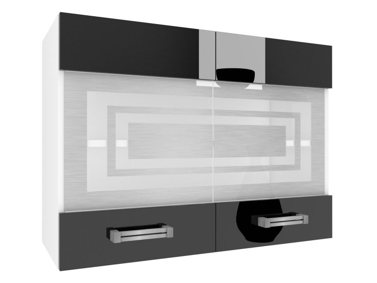 Küchenschrank Belini oben 80 cm schwarz glänzend Hersteller INF SGW80/2/WT/B/0/D