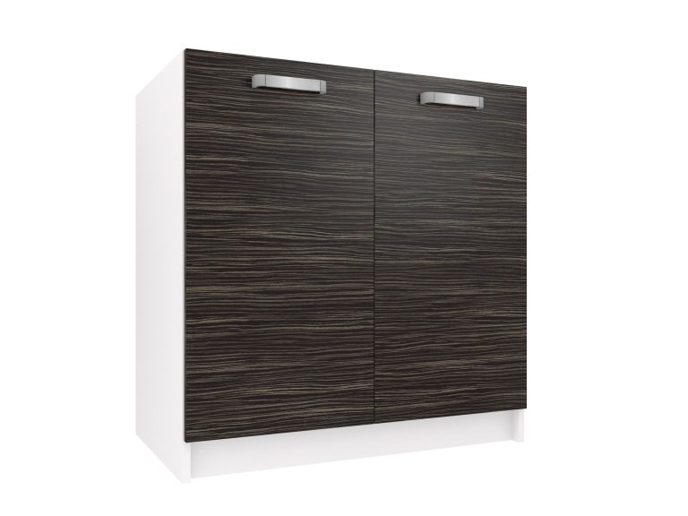 Belini Unterschrank für Spüle 80 cm Königliches Ebenholz ohne Arbeitsplatte TOR SDZ80/0/WT/HK/0/U