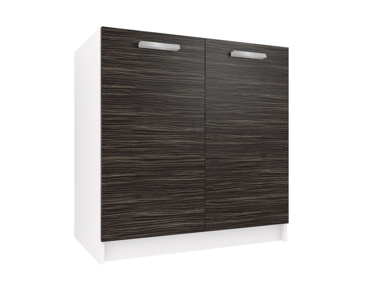 Belini Unterschrank für Spüle 80 cm Königliches Ebenholz ohne Arbeitsplatte TOR SDZ80/0/WT/HK/0/T