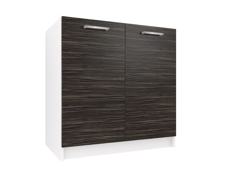 Belini Unterschrank für Spüle 80 cm Königliches Ebenholz ohne Arbeitsplatte TOR SDZ80/0/WT/HK/0/P