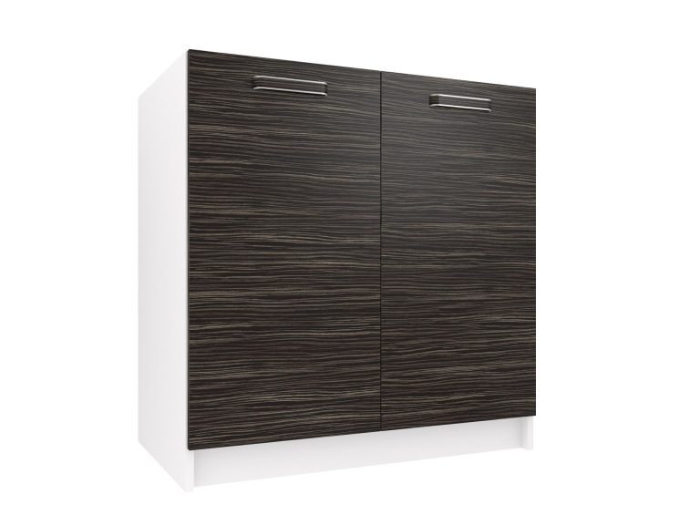 Belini Unterschrank für Spüle 80 cm Königliches Ebenholz ohne Arbeitsplatte TOR SDZ80/0/WT/HK/0/F