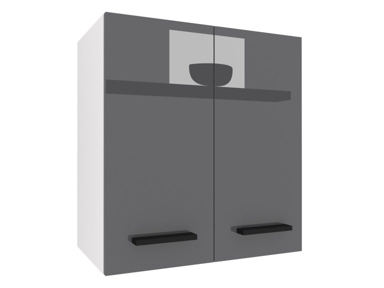 Küchenschrank Belini oben 60 cm grau glänzend Hersteller INF SG2-60/3/WT/S/0/B1