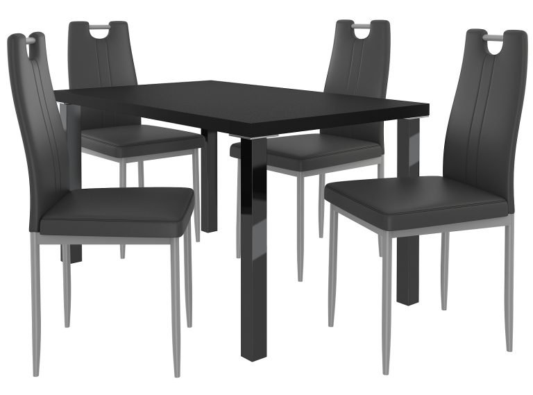 Esszimmerset 1 + 4 Belini Matt schwarz / Matt schwarz Roberto ROB/0/ZES/B/4B