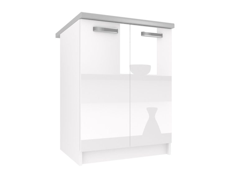 Küchenschrank Belini Unterschrank 60 cm weiß glänzend mit Arbeitsplatte Hersteller INF SD2-60/0/WT/W/0/F