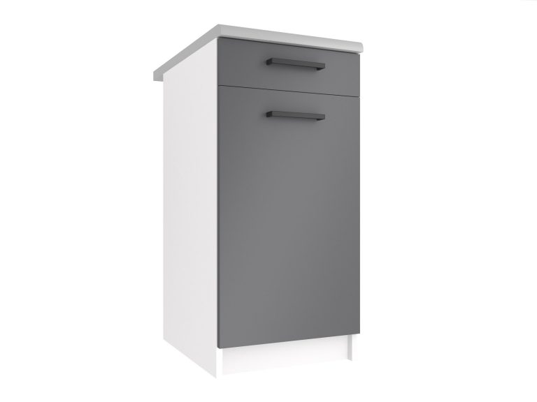 Belini Unterschrank mit Schubladen 40 cm Matt grau mit Arbeitsplatte Hersteller TOR SDSZ1-40/1/WT/SR/0/B1