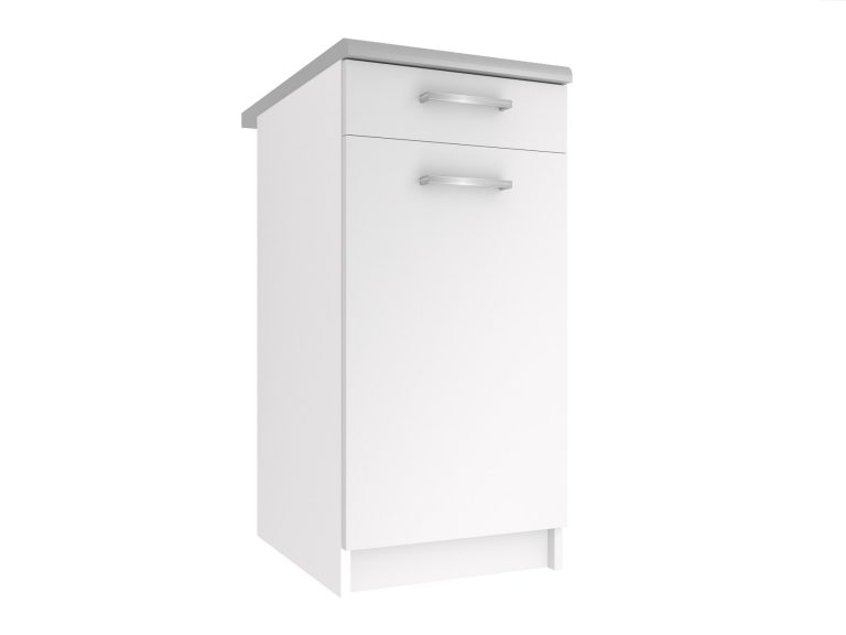 Belini Unterschrank mit Schubladen 40 cm Weiss Matt mit Arbeitsplatte Hersteller TOR SDSZ1-40/1/WT/WT/0/E
