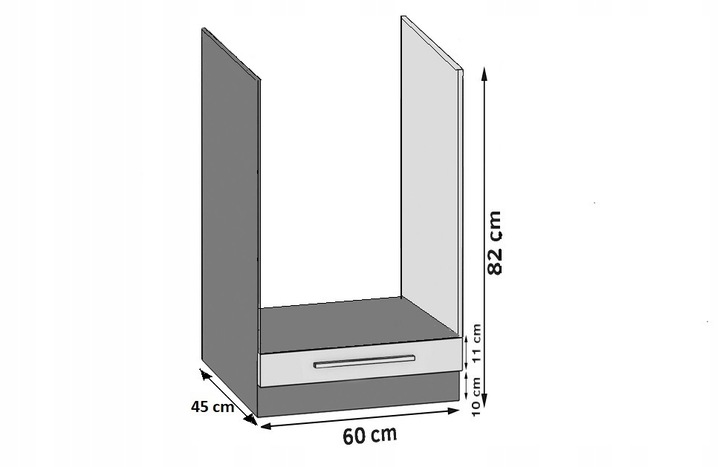 Belini Unterschrank für Einbauherd 60 cm Weiß Hochglanz ohne Arbeitsplatte Hersteller INF SDP60/0/WT/W/0/B1
