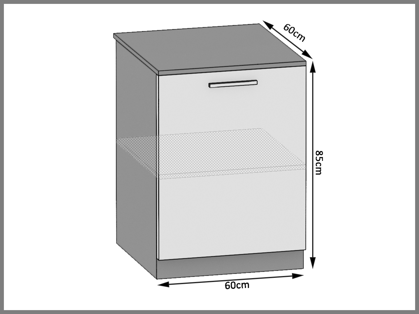 Belini Unterschrank ohne Arbeitsplatte 60 cm Sonoma Eiche Hersteller TOR SD60/0/WT/DS/BB/P