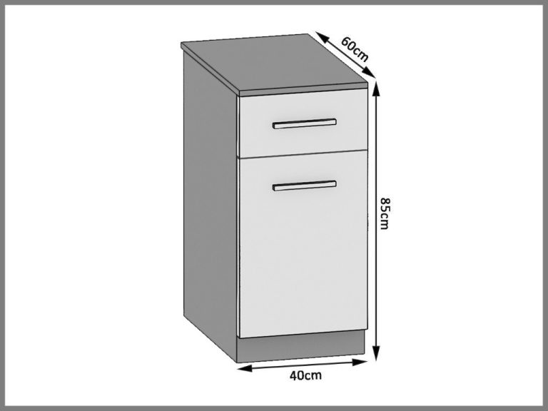 Belini Unterschrank mit Schubladen 40 cm Königliches Ebenholz mit Arbeitsplatte Hersteller TOR SDSZ1-40/0/WT/HK/0/U
