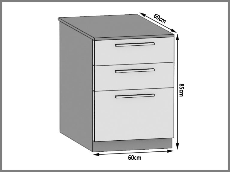 Belini Küchenunterschrank mit Schubladen 60 cm Sonoma-Eiche mit Arbeitsplatte Hersteller TOR SDSZ60/1/WT/DS/0/E